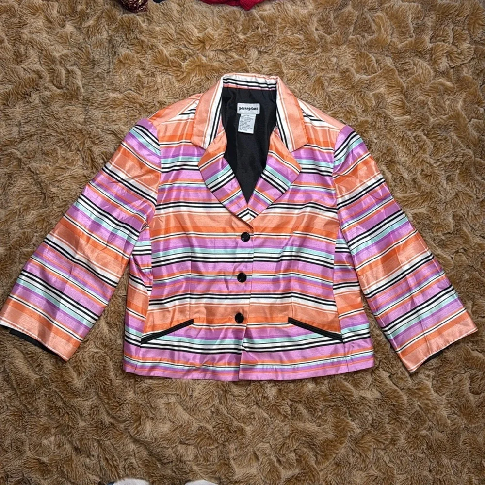 Perceptions Women's Striped Multicolor Blazer size 18 - Picture 4 of 12